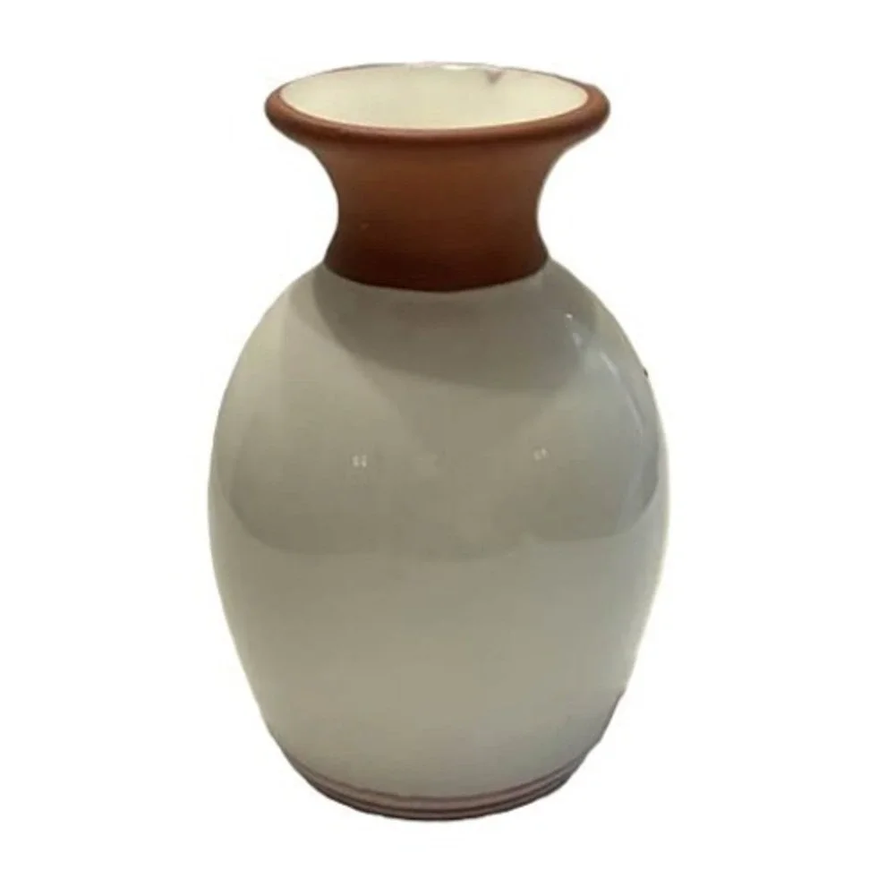 Emerson Creek Pottery 1991 Hand Painted Floral Vase‎ Bedford Virginia Terracotta